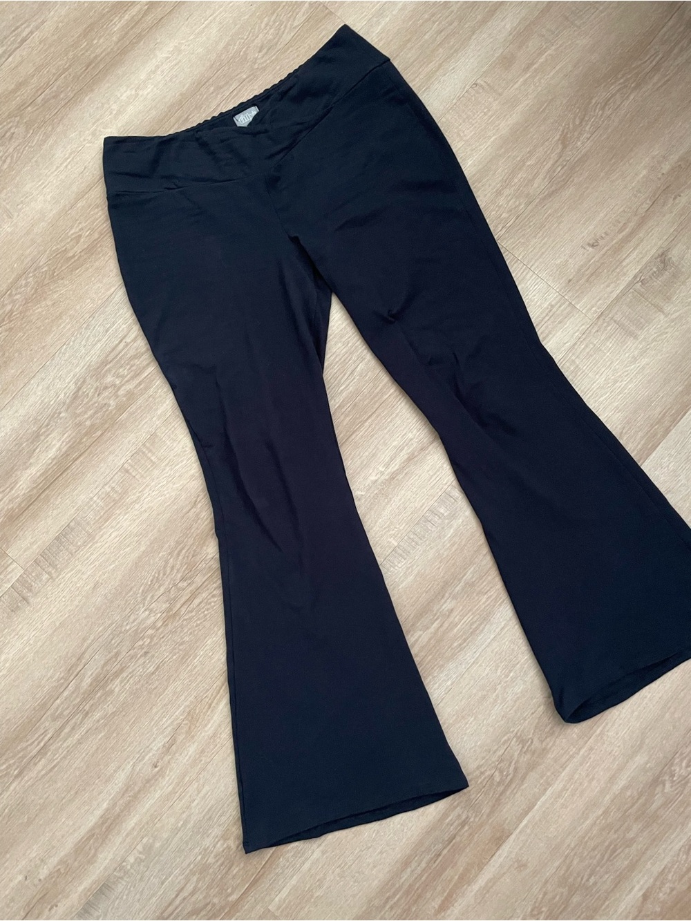 Tilly's Navy Cross-Front Flare Pants